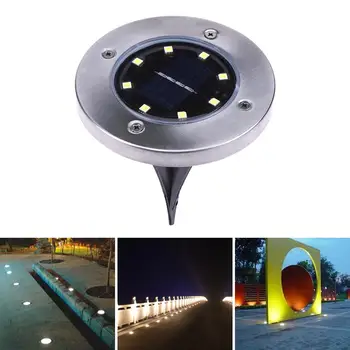 

8LED Solar Light Solar Powered Ground Buried Light Garden Under Ground Lamp Outdoor Lawn Path Way Garden Decking Lamp Waterproof