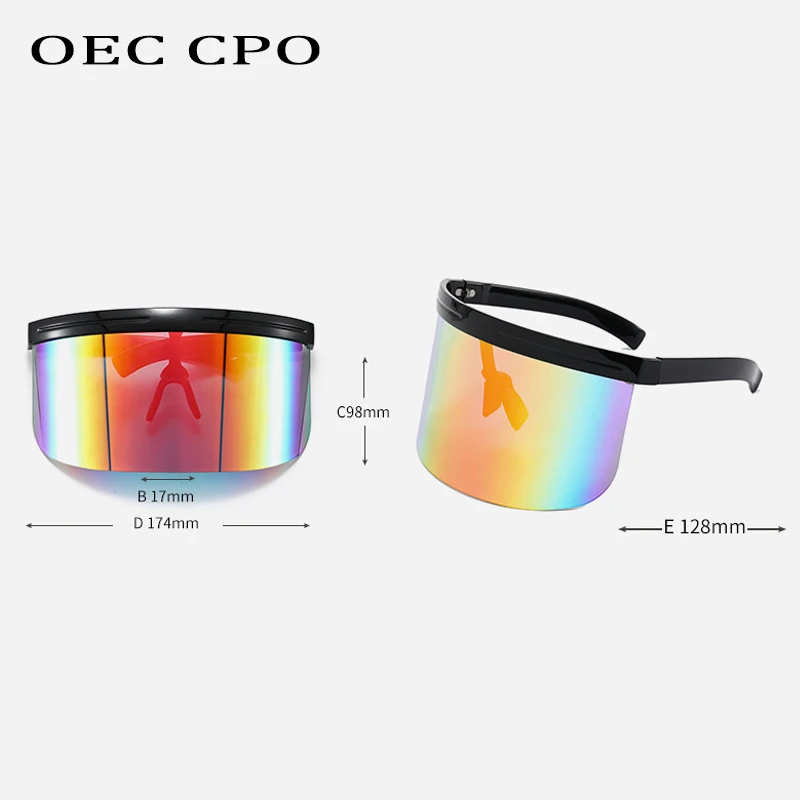 Oversized Windproof Mask Goggles Sunglasses Women  Fashion One Piece Rimless Sunglasses Men Outdoor UV400 Crystal Glasses O960