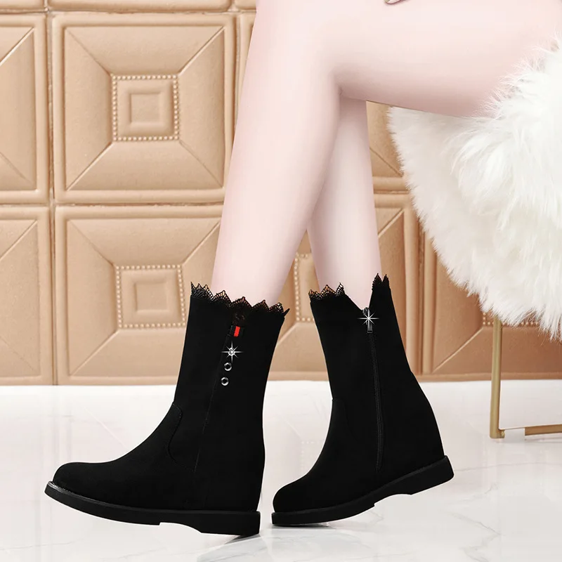 

Flat Chelsea Short Boots Women's 2019 Autumn And Winter New Style Korean-style Retro Women's Boots plus Velvet Boots WOMEN'S Sho