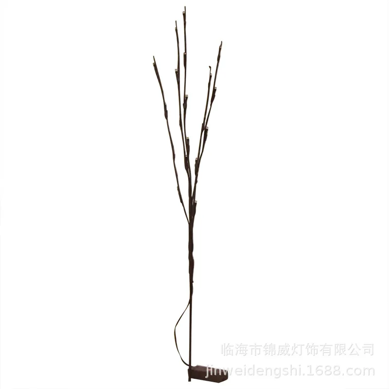 Marrom para Decoração de Casa Luz a Pilhas Ramo Iluminado Vaso Filler Artificial Pouco Galho Energia 75cm 20led Led 4 Luzes e Iluminação