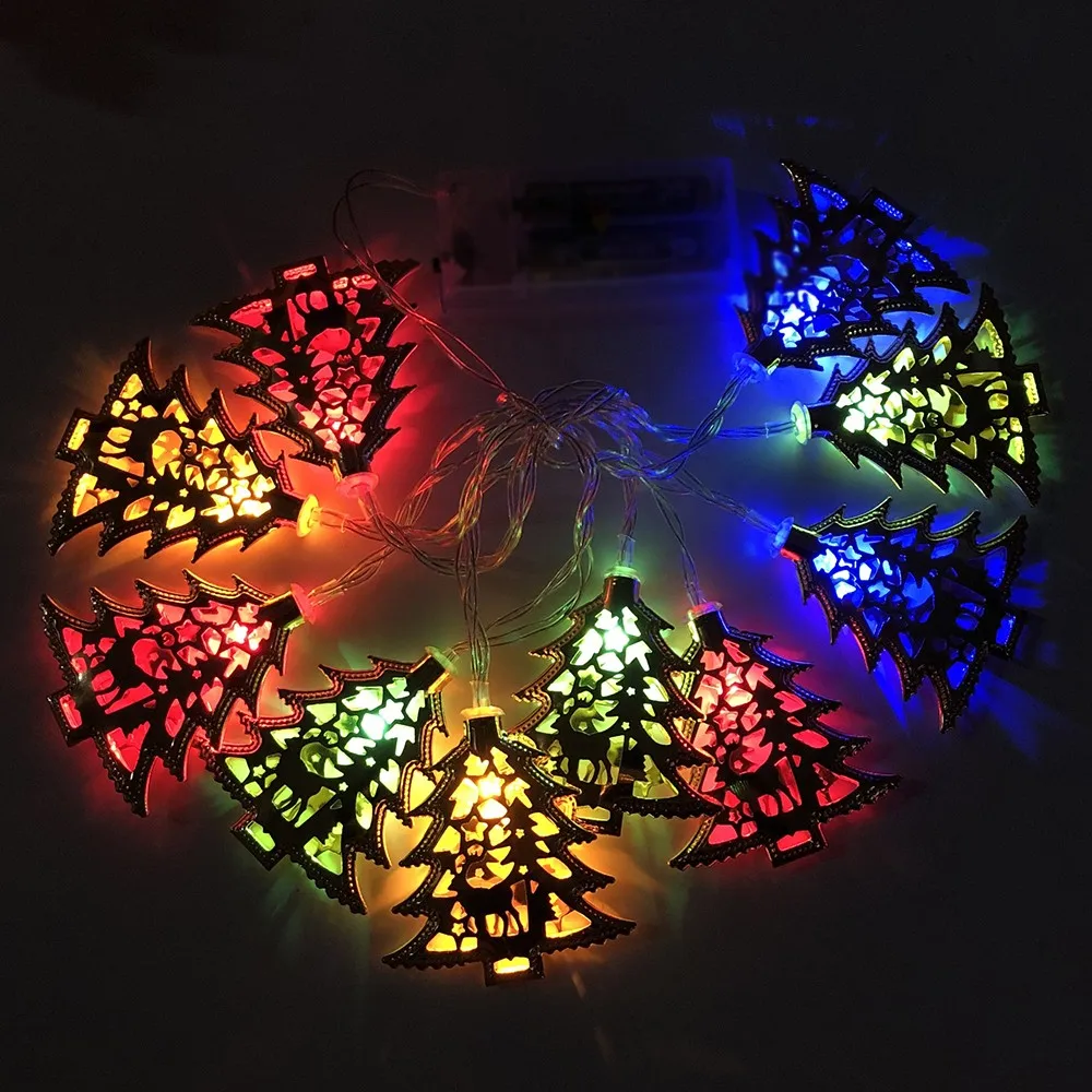 

Wrought Iron LED Deer Christmas Tree Lights String Creative Light String Pendants Ornaments Holiday Party Garden Decor