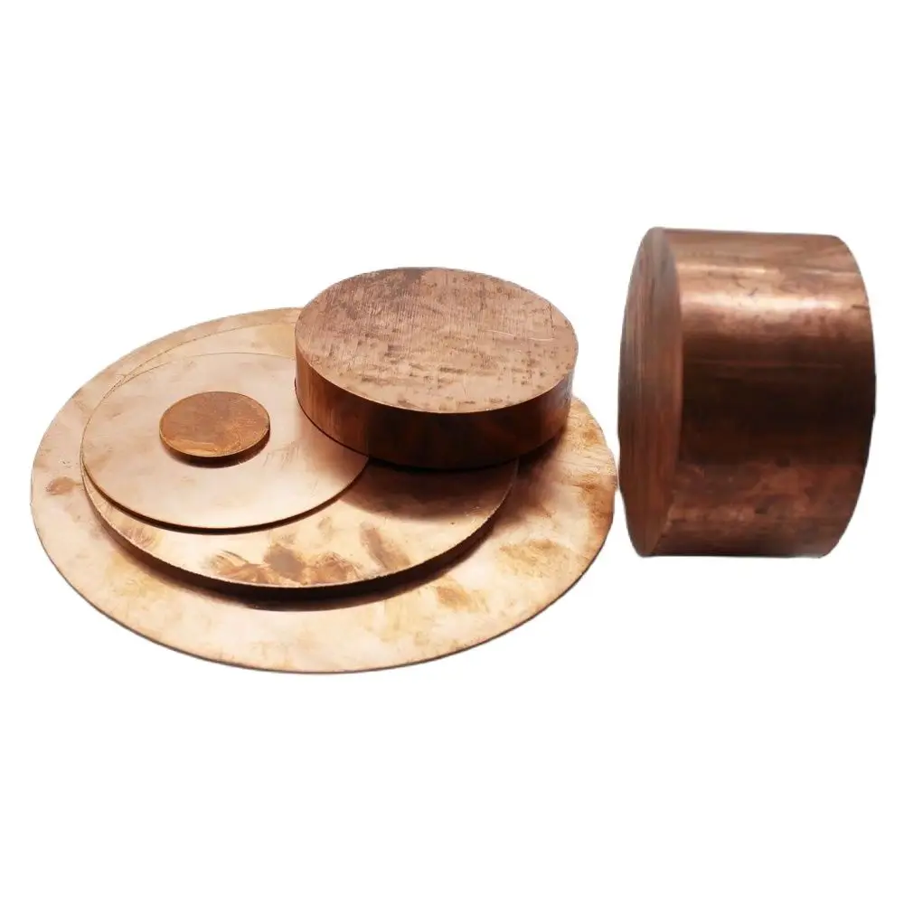 Disco de cobre puro T2 placa redonda, folha circular, 10mm, 20mm, 30mm, 40mm, 50mm, 60mm, 80mm, 90mm, 100mm, 150mm, 200 milímetros