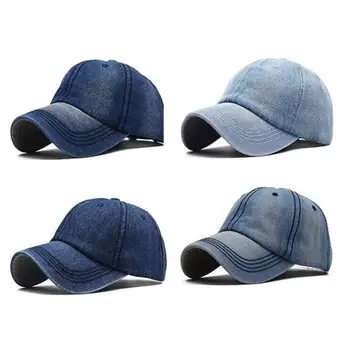 

Simple Washed Cotton Denim Baseball Cap Curved Sun Visor Light Board Baseball Cap Outdoor Sun Hat Adjustable Sports Cap