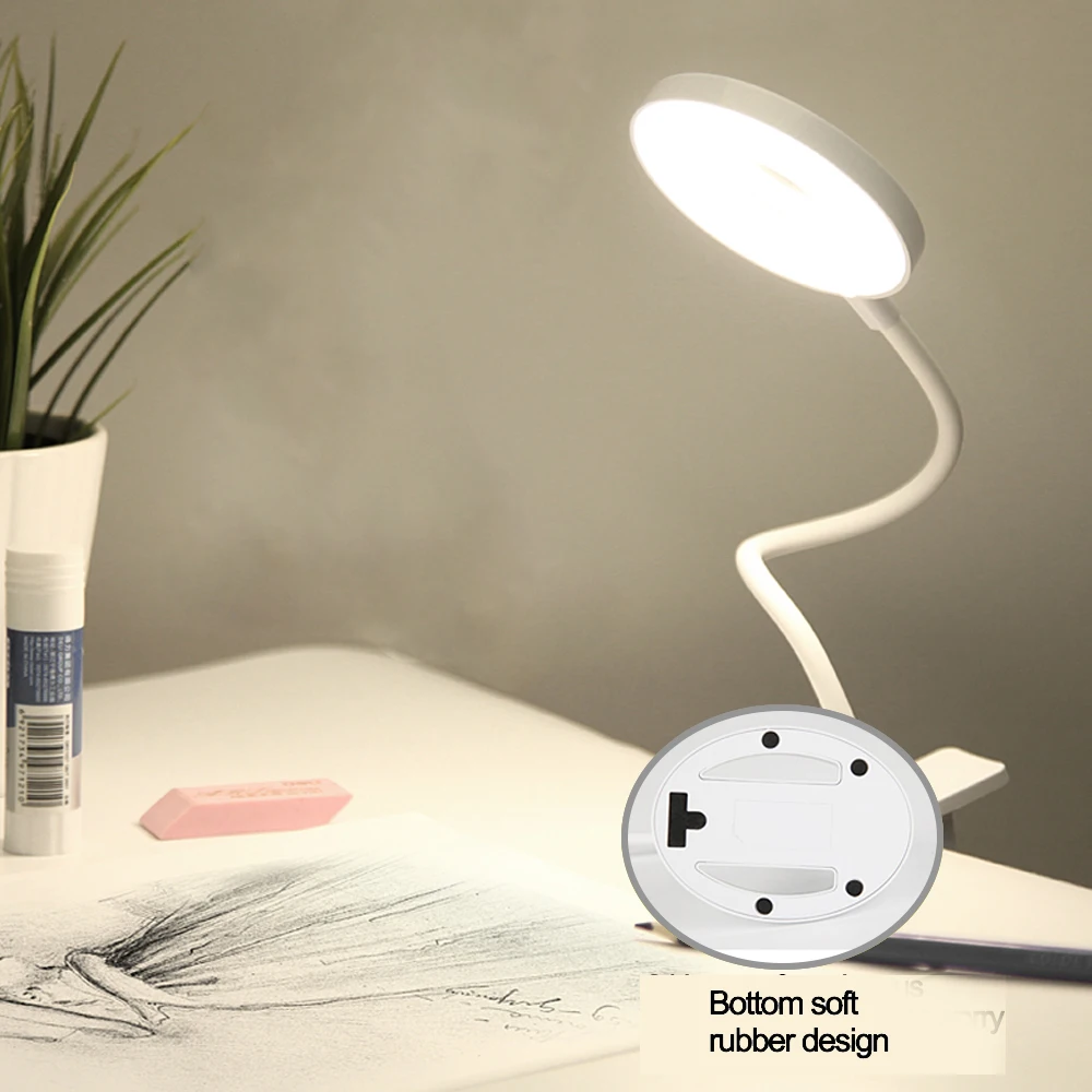 5 в USB подсветка косметического зеркала макияж увеличительное зеркало сенсорный выключатель Регулируемая лампа настольная спальня книга чтение светодиодный клип ночник