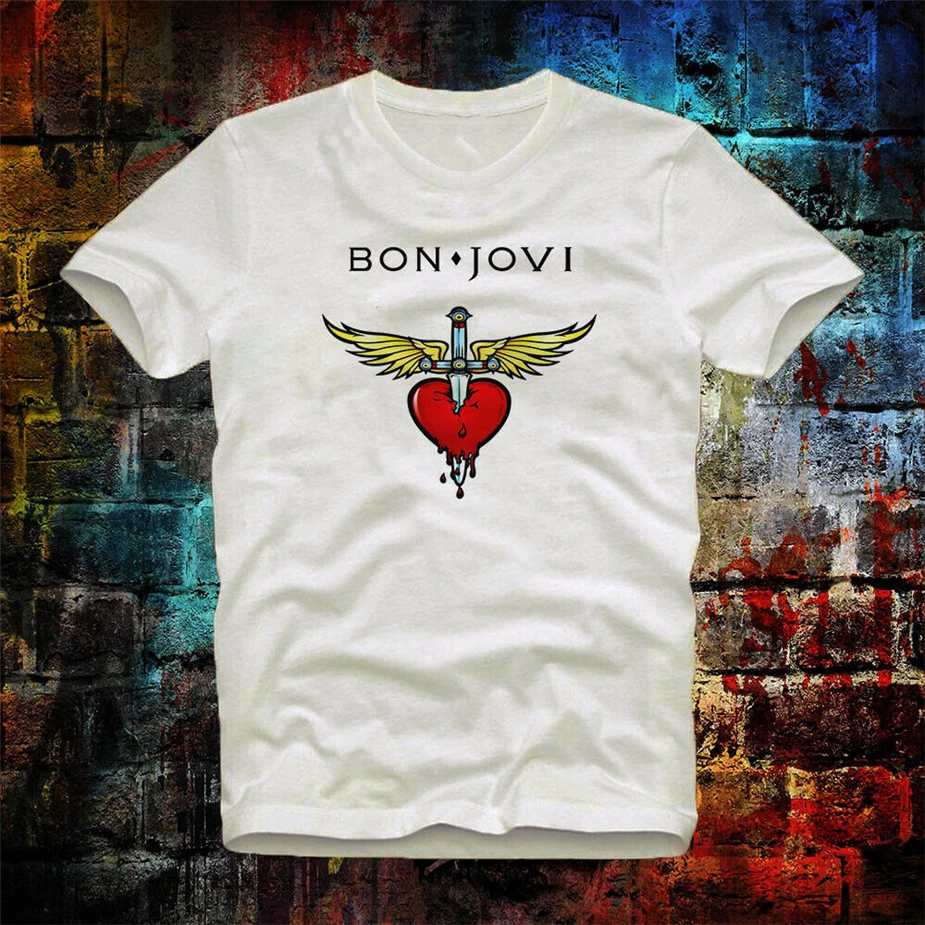Bon Jovi/Винтажный Ретро топ с логотипом рок-музыки идеальный подарок унисекс