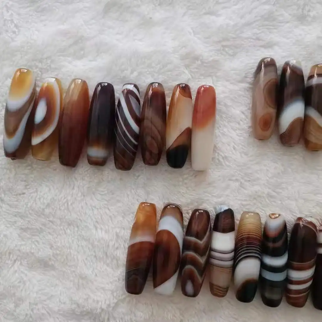 8psc/lot wholesale In bulk length40MM selected charm natural beautiful striped sardonyx rare Yellow and white beads patterns 8psc/lot wholesale In bulk length40MM selected charm natural beautiful striped sardonyx rare Yellow and white beads patterns