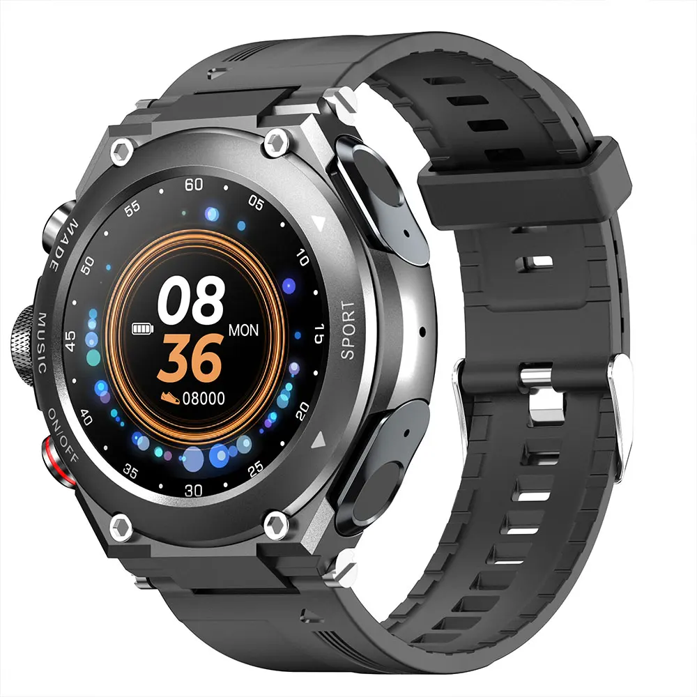 T92 Smart Watch Men 2021 Bluetooth Call Play Music HiFi TWS Earphone Custom Dial Temperature Monitor Smartwatch For Android Ios 