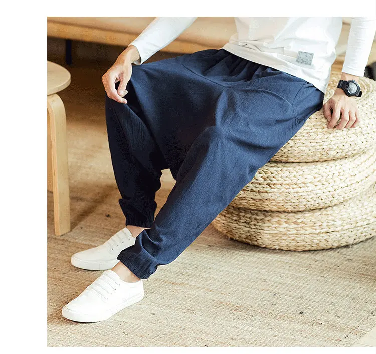 Harem Pants Men Solid Loose Casual Mens Korean Style Cotton Plus Size Sweatpants Hot Sale Male Trousers 2022 New business pants mens