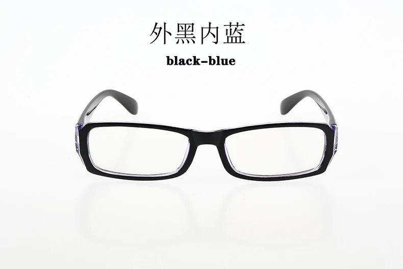black-blue Мужские Двухцветные прозрачные очки, оправа для женщин, унисекс, маленькие прямоугольные очки, Ретро стиль, модные компьютерные очки - Цвет оправы: black-blue