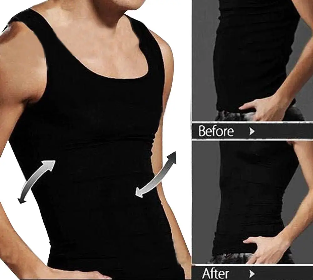 

Men Body Slimming Body Shapewear Belly Underwear Waist Girdle Vest Shirt Sportsman Undershirt Abdomen Tummy Belly Slim