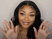 Transparente pelucas de encaje de la peluca de la onda del cuerpo de 13x4x1 frente de encaje pelucas de cabello humano Pre arrancó parte de encaje peluca para las mujeres negras Wondergirl