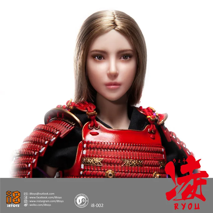1/6 Коллекционная японская самурайская I8-002 Ryou Женский воин 2,0 фигурка красный/черный доспехи версия модели для поклонников подарки