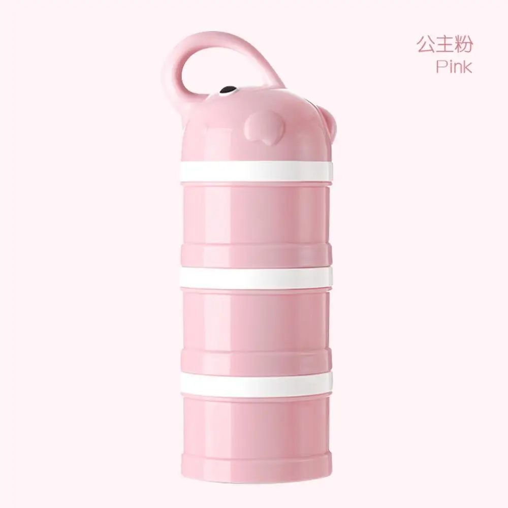 Elephant Pink 3 слоя слон, Кит Стиль Портативный ящик для хранения детского питания эфирные хлопья мультфильм сухое молоко коробка Дети Ясельного возраста контейнер для молока - Цвет: Elephant Pink