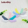 Lcmombay 5Pcs Silicone Teether Feather Beads Handmade Accessories Teething Toys For Infant Newborn Gift 2