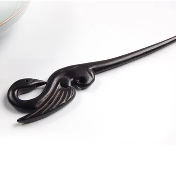 

Handmade Carved Lucky Goose Pattern Hairpins Clips Ebony Hair Clasp Forks Sticks Women Girls Updo Hair Styling Accessories