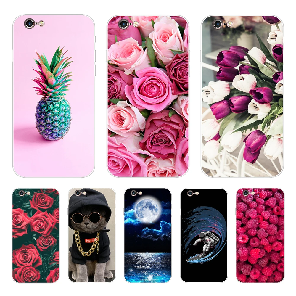 Custodia Per Iphone 5 5S Se Custodia Cover Silicone Tpu Cartoon Pattern Coque Per Iphone 6 6S Custodia Cover Coque Per Iphone 6S 5S Fundas