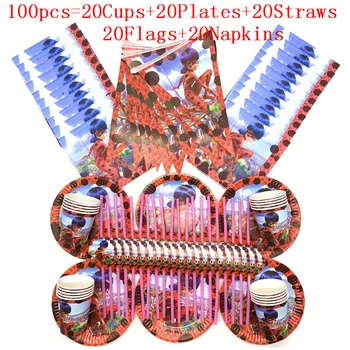 

100PCS/LOT Mining Pixel Game Ladybird Kids Birthday Party Decoration Set Party Supplies Baby Birthday Pack Event Party Supplies