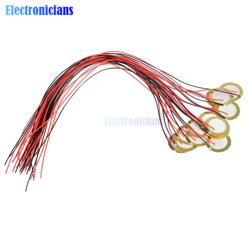 Пьезоэлектрический пьезокерамический вафельный диск диаметром 27 мм для зуммера громкоговорителя 10 шт