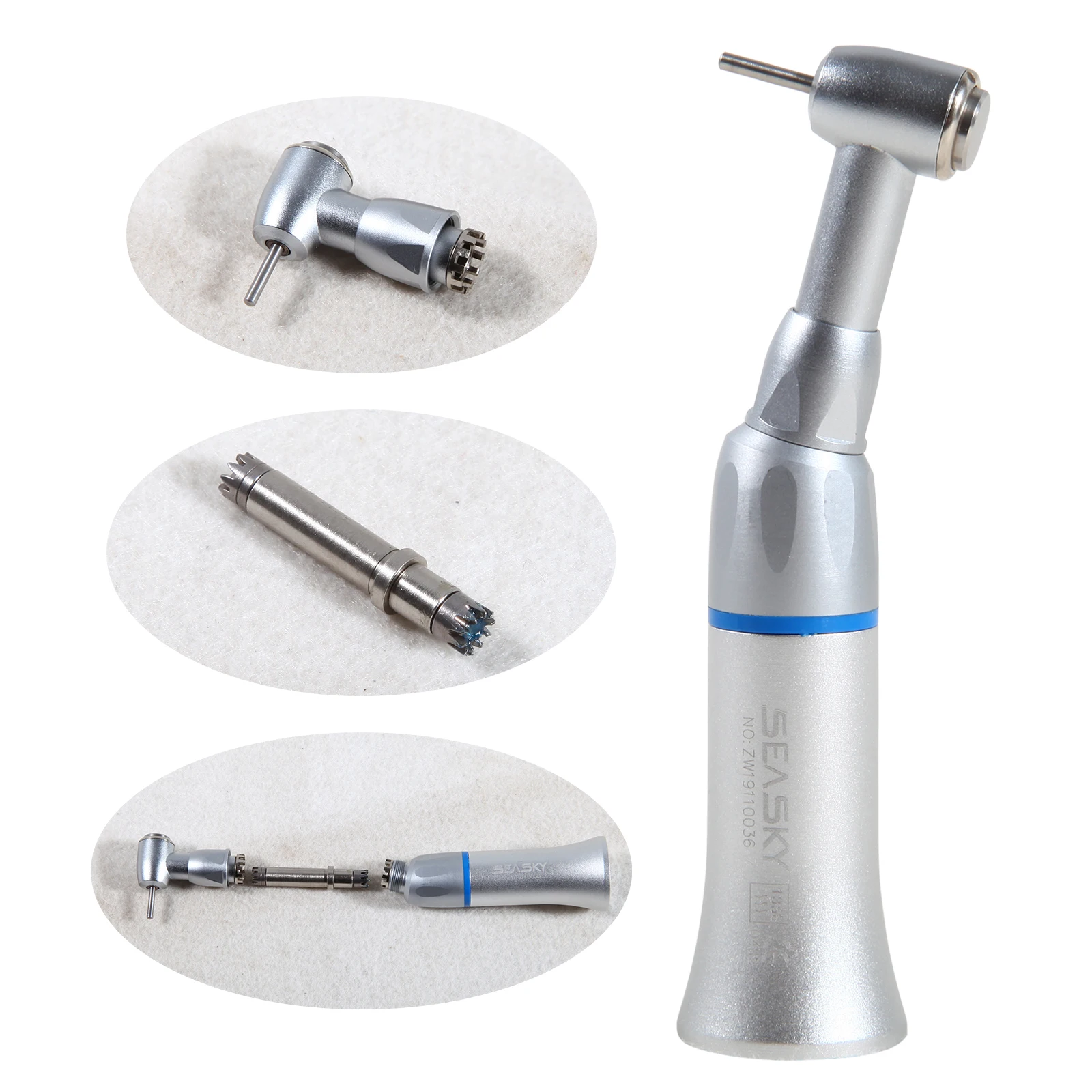 

Dental Low Slow Speed Air Turbine Contra Angle Handpiece Drill Push Button External water spray Fit Bur 1.6FG