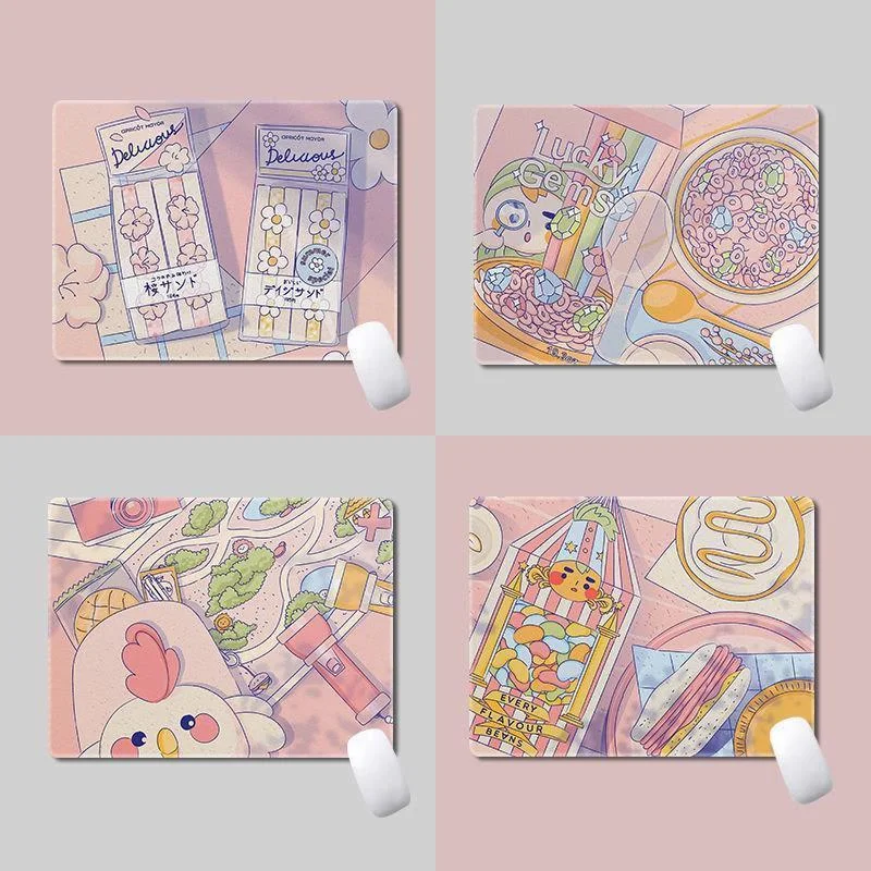 Kawaii-alfombrilla de ratón para ordenador portátil, para oficina, hogar, PC, teclado de ordenador, alfombrilla de ratón para escritorio de juegos, 22x18cm