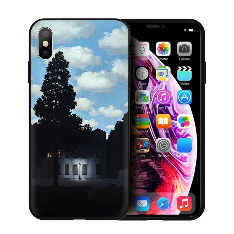 Мягкий силиконовый чехол для телефона EWAU Rene Magritte для iPhone 5 5S SE 6 6s 7 8 plus X XR XS 11 Pro Max - Цвет: B7