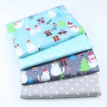 

Christmas Snowman 100% Cotton Twill Fabric,DIY Cloth,Sewing Cushion Bed Sheet Quilting Fat Quarters Material For Baby&Child