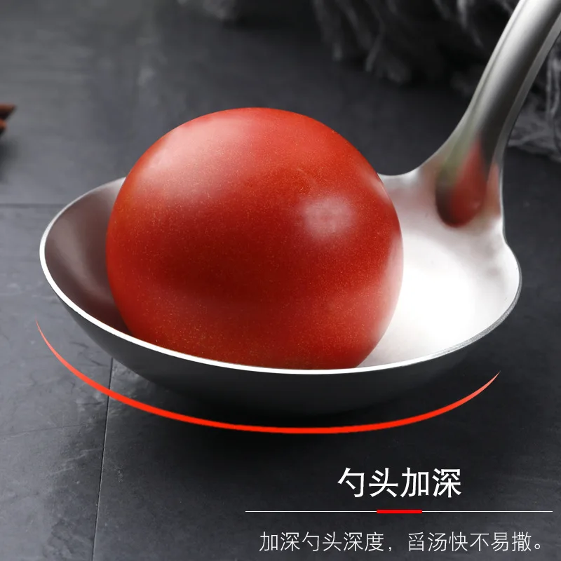 Sea Yunjia Stainless Steel Spatula Ladel Household Kitchenware One-piece Long Handle Cooking Spatula Round-bottomed Frying Pan I