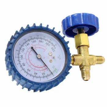 

Aircon 1/4 NPT Male Threaded 3 Way Valve Single Manifold Gauge 220psi CT-466