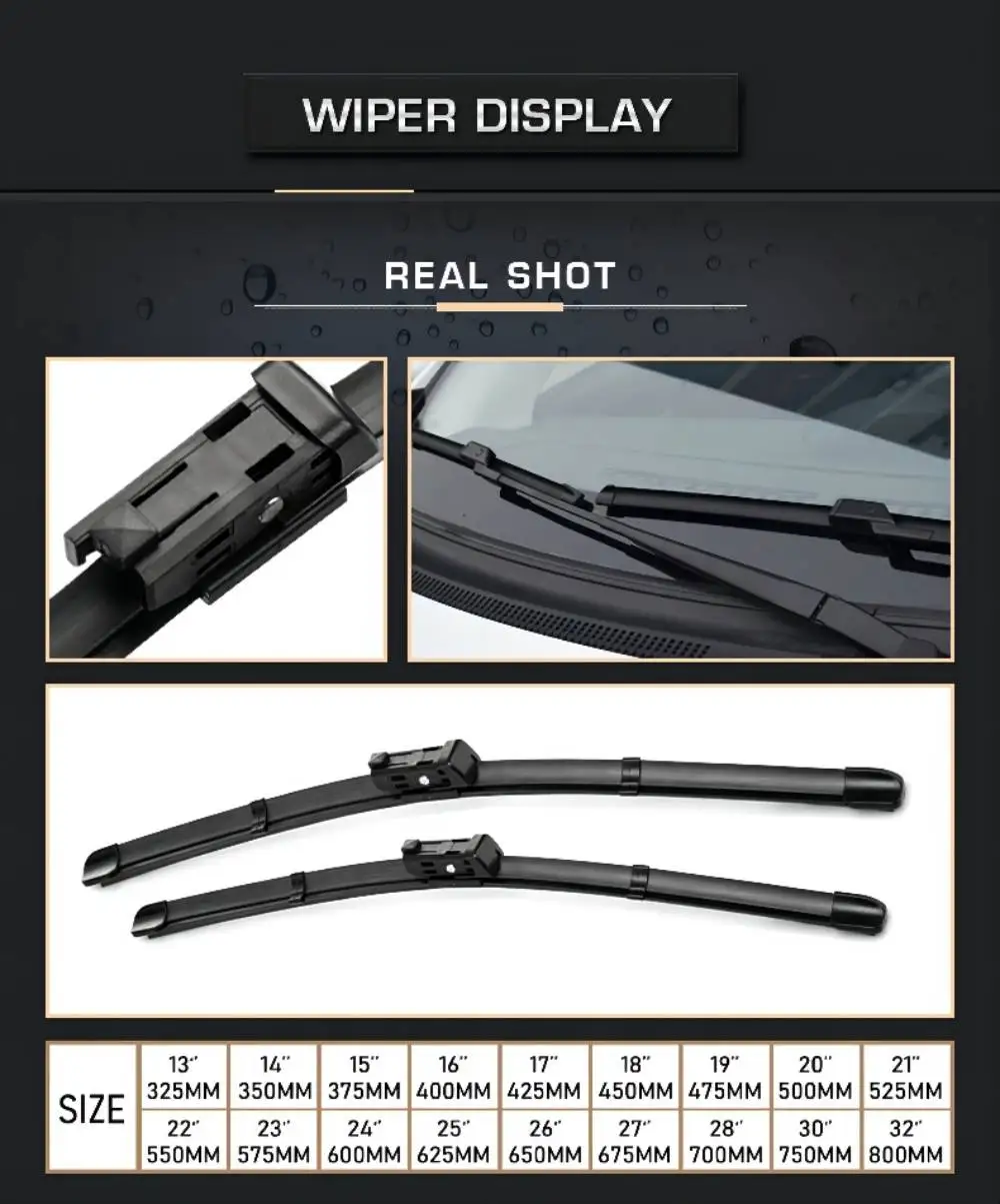 Wiper Front & Rear Wiper Blades Set For Audi Q5 2008-2017 2009 2010 2011 2012 2013 2014 Windshield Windscreen Window 24"+20"+13" car windshield