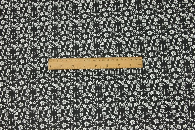 140 см ширина Дамасские цветы черный хлопок ткань для девочек одежда постельные принадлежности набор домашний текстиль занавески наволочки Sewing-BK798