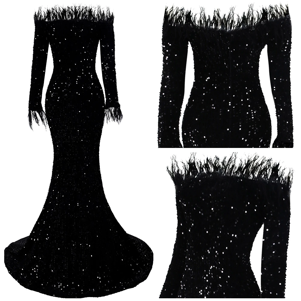 black fancy maxi dress