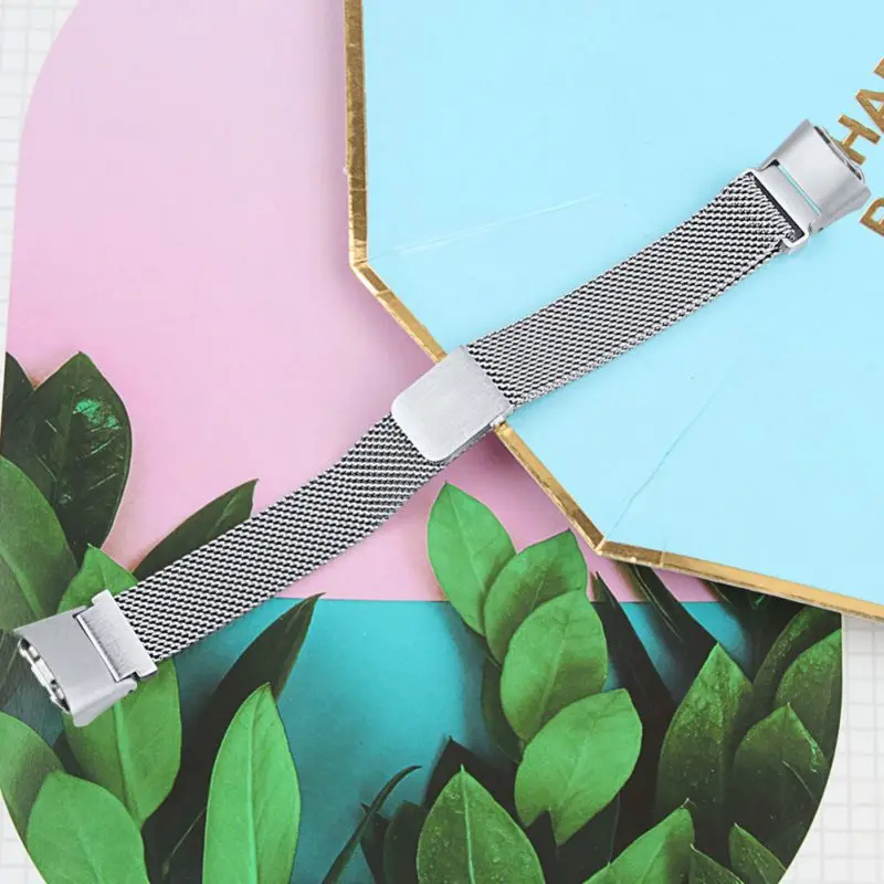 

Watch Band Compatible For Samsung Galaxy Fit 2019 SM-R370, Magnetic Stainless Steel Mesh Strap Bracelet Wristbands Replacement