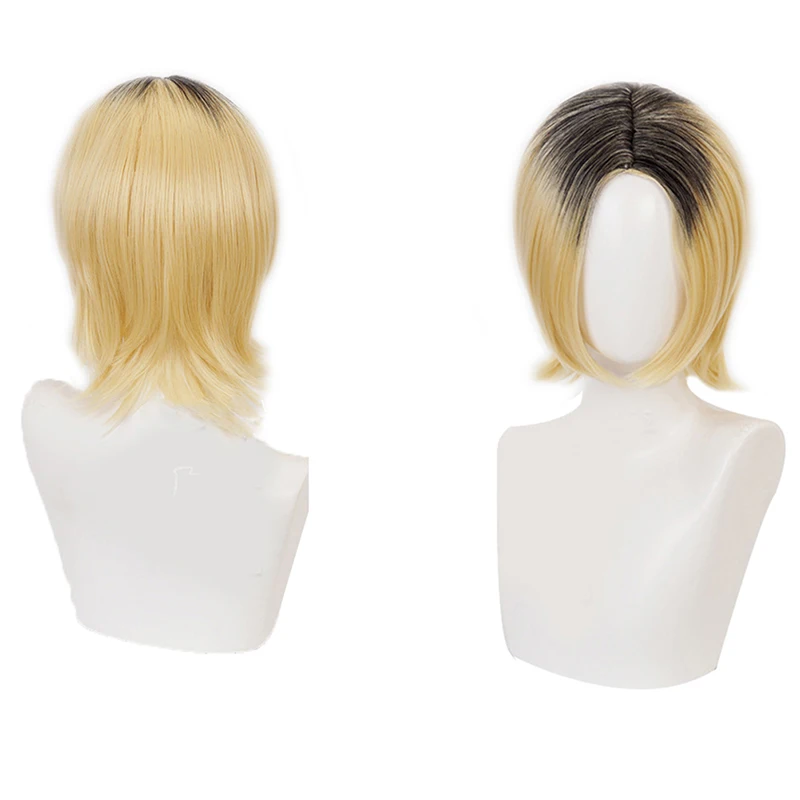 1Pcs Fashion Design Anime Cosplay Wig Short Yellow Costume Play Wigs Hair Styling Tool Accessories