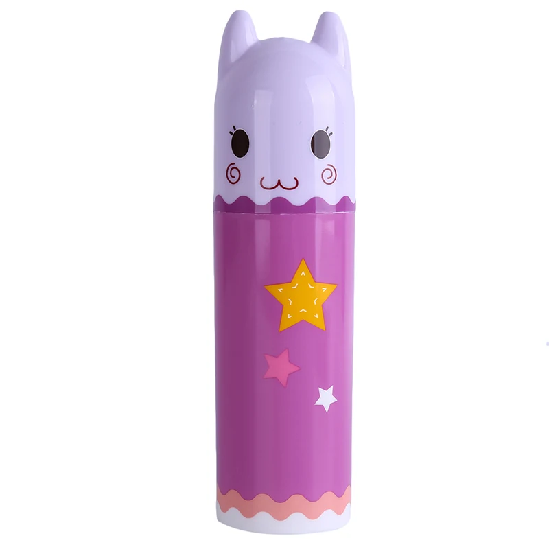 Cute Portable Travel Toothbrush Cover Case Holder Portable Washing Cup Bathroom Tumblers Toothbrush Cup Tube Storage Box - Цвет: Purple