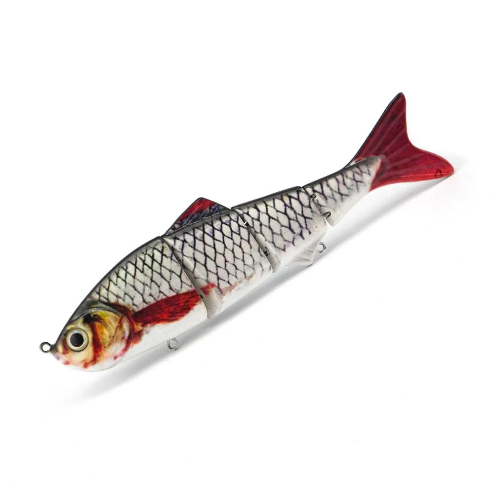 Красный Four section minnow lure Swimbait 120mm/17g Fishing lure Hard Jointed Bass Fishing Lures hard plastic bait mult jointed swimbait - Цвет: Красный