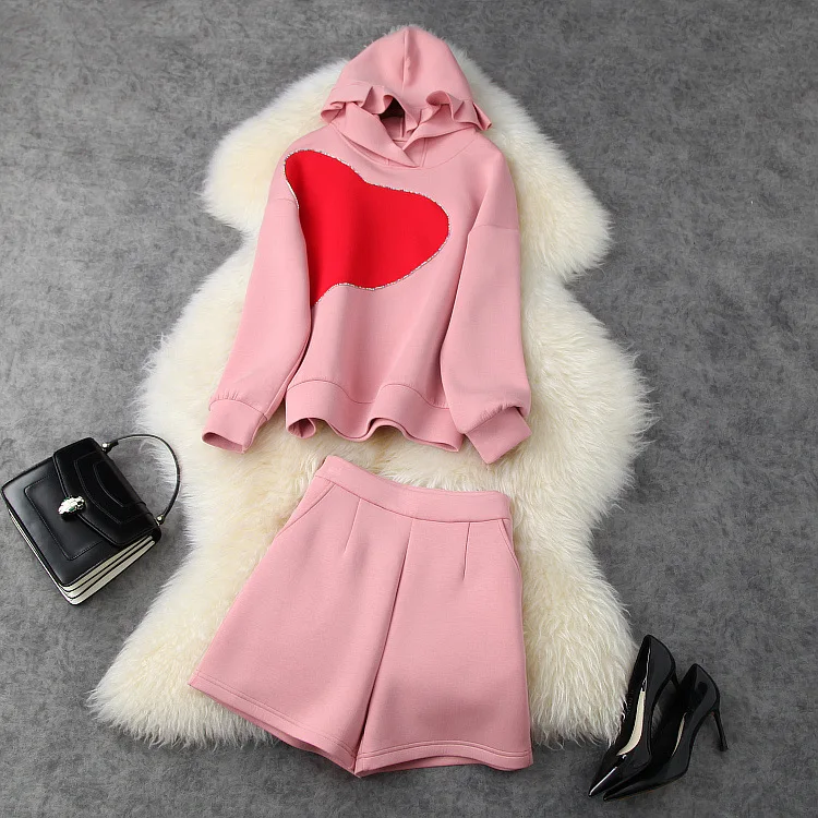 

Europe and the United States women's clothing in the winter of 2021 new long sleeve hooded nucellus fashion hoodies pants suit