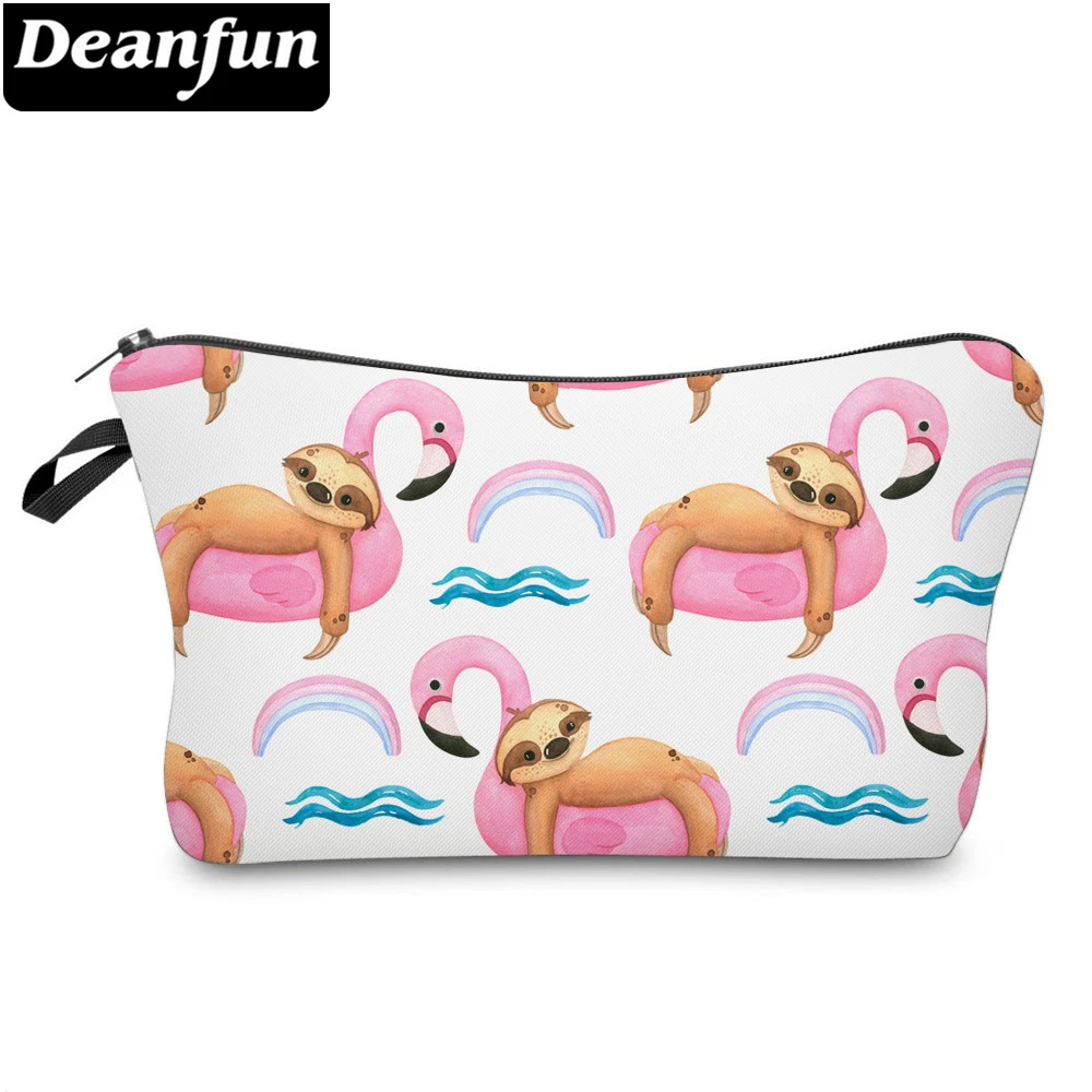Deanfun Printing Sloth Cosmetic Bag Summer Pink Flamingo White Makeup Waterproof Organizer 52010 | Багаж и сумки