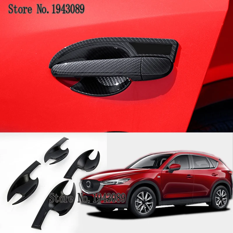 

Carbon fiber Car External Outer Door Handle Catch Cover Door Bowl Protection Trim Sticker For MAZDA CX-5 CX5 CX 5 2017 2018 2019