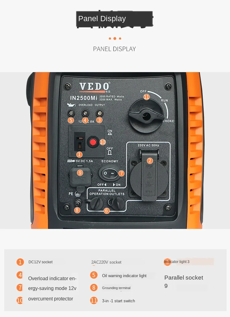 Gerador de Gasolina Mudo a Bordo Portátil ao ar Carro Condicionado rv Pequeno Portable1.5kw Livre 220 v no ar Renovação da Casa