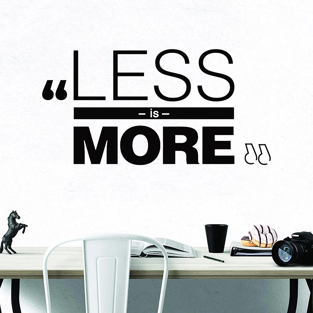 Офис наклейки-цитаты на стену Less is More мотивационные фразы виниловые наклейки