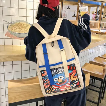 

Harajuku Cartoon Printed Women Backpacks Transparent Ita School Bags For Girls Large Capacity Travel Backpacks Women's Bookbags