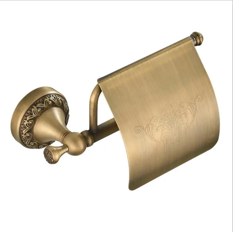 

Vidric Antique bronze paper roll rack holder, Europe vintage bathroom paper holder brass toilet paper box toilet Accessores