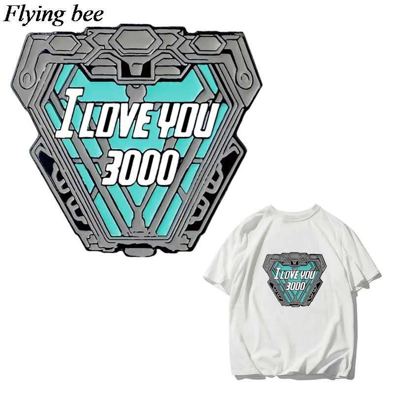 

Flyingbee DIY I Love you 3000 times Heat Transfer Patches Clothes Stickers T-shirt Dresses Decoration Heat Press Appliques X0655