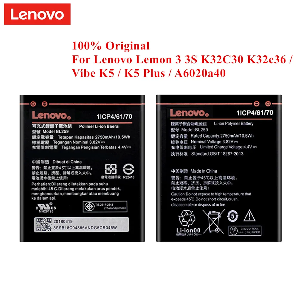 Батарея BL259 для lenovo Lemon 3 3S K32C30 K32c36/lenovo Vibe K5/lenovo Vibe K5 плюс A6020a40 A6020a41 A6020l36 A6020a46