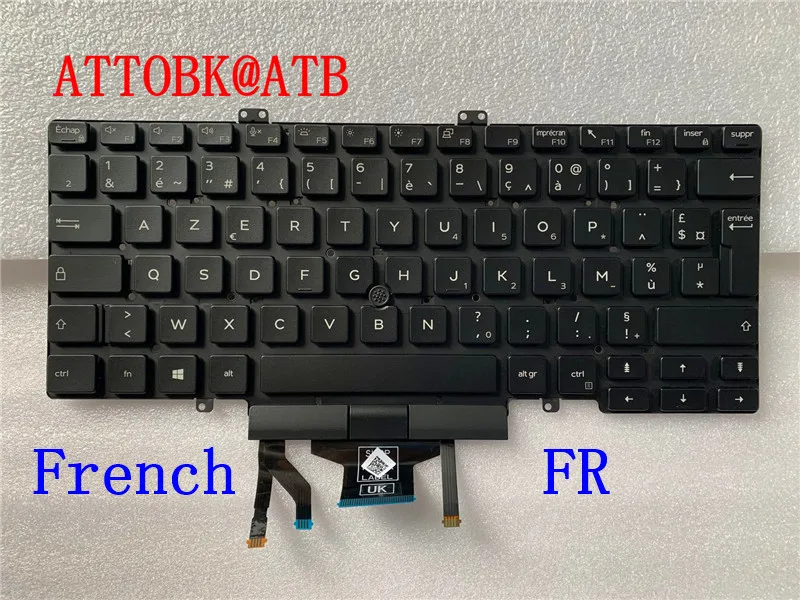 Teclado para Dell Latitude 5400 5401 5410 5411 03c7cj 3c7cj 3j9fc com Teclado Trackpoint Retroiluminado Novo us gr fr sp la ar uk - Imagem 5