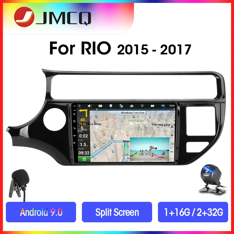 JMCQ For KIA K3 RIO 2015-2011 Android 9.0 RDS DSP Car Radio Multimedia Video Player 2 din 2G+32G Navigaion GPS Split Screen