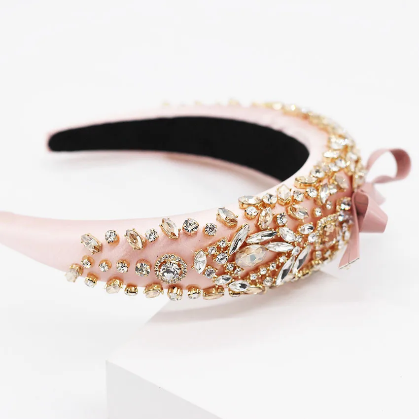 Корейский стиль Свадебные Hedwear кристалл оголовье для женщин Роскошные Кристаллы бант милые обручи на голову