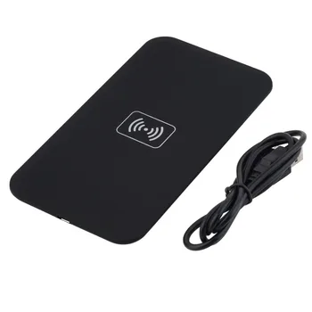 

Slim Thin Design Universal QI Standard Wireless Power Charging Pad Cellphone With 1 Port Nero USB Power Cable Black White