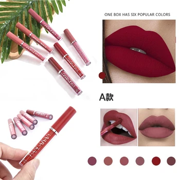 

6/4Colors/Sets Liquid Lipstick Lip Gloss Sexy Velvet Beauty Makeup Glazed Matte Moisturizer Long Lasting Gift Box Lipsticks Kit