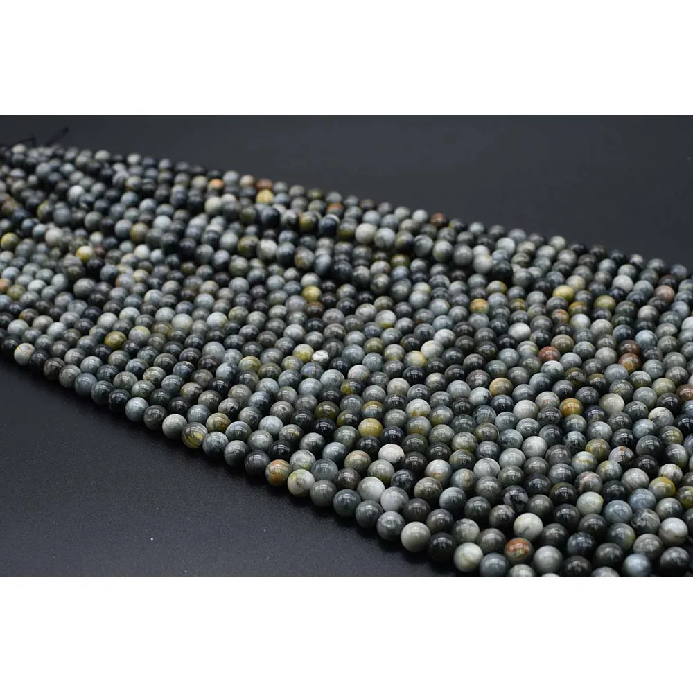 

8-10mm AA Natural Smooth hawks eye round Stone Beads For DIY necklace bracelet jewelry making 15 "free delivery